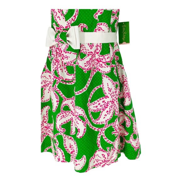 NEW $228 LILLY PULITZER Amberly Twinkle Floral Pink Pattern Strapless Dress Sz 2 - Picture 10 of 16